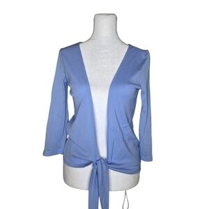 Christopher & Banks Light Blue Open Front Tie Cardigan Womens Size Small